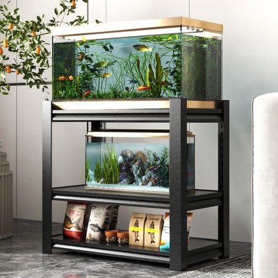 40-50 Gallon Fish Tank Stand - Metal Aquarium Stand, 31.5 "L Adjustable Heavy Duty Reptile Tank Stand,  Tank Not Included,Black