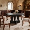 ORRD 47 Inch Round Dining Table for 4-6, Wood Pedestal Table with Walnut Finish for Kitchen and Small Space，Walnut - 3 of 4