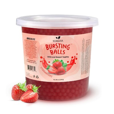 Syruvia Strawberry Popping Boba Pearls – 7 lb