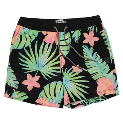 Party Pants Men's Miami Vibes Seersucker Swimsuit Bottom - Black