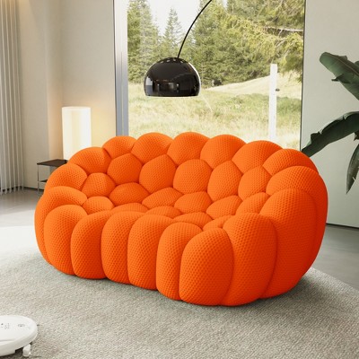 WJSHome 79.53'' Modern Bubble Sofa, Comfy Upholstered Loveseat Sofa, Lazy Floor Curved Couch for Living Room, Apartment, Small Space