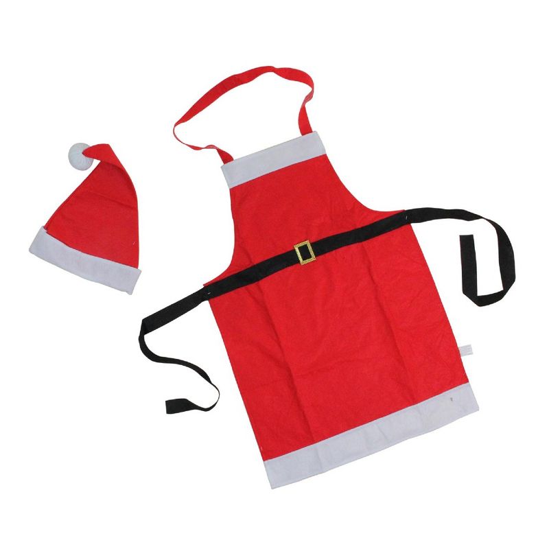 Northlight Unisex Adult Santa Claus Christmas Apron with Hat - One Size - Red and White, 2 of 5