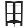 FONTOI End Table Corner Three Tier Shelf Side Table Modern Storage Accent Table with Tray Top for Living Room or Bedroom, Black, 15.2"*15.2"*31.7" - 2 of 4