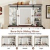 Resenkos Farmhouse Vanity Desk - Barn-Style Sliding Mirror, 3 Lighting Modes - White - 4 of 4