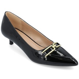 Journee Collection Womens Rumi Kitten Heel Loafer Pointed Toe Pumps - 1 of 4