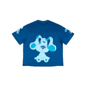 Blue's Clues Paw Print Logo & Blue Character Art Crew Neck Short Sleeve Blue Mesh Jersey - 1 of 4