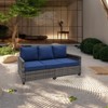 Yardgrace All-Weather PE Wicker 3-Seater Patio Sofa Set with Comfortable Cushions Outdoor Garden Furniture - 3 of 4