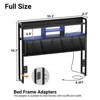 Aheaplus Upholstered Headboard with Storage Shelf, Charging Station and LED Light - 3 of 4