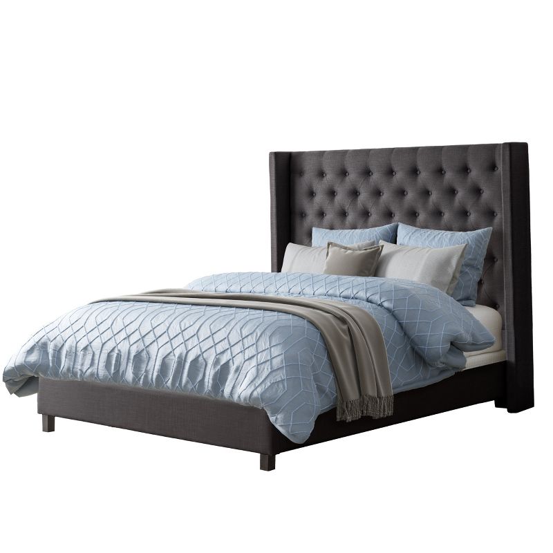 King Fairfield Fabric Tufted Bed with Wings - CorLiving, 1 of 11