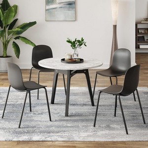 Pexfix Plastic Stackable Dining Chair  with Metal Legs Set of 4 - 1 of 4