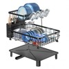 SKONYON 2-Tier Dish Drying Rack, Rust-Resistant Kitchen Dish Rack for Plates, Bowls & Cups, Space-Saving Countertop Organizer - 3 of 4