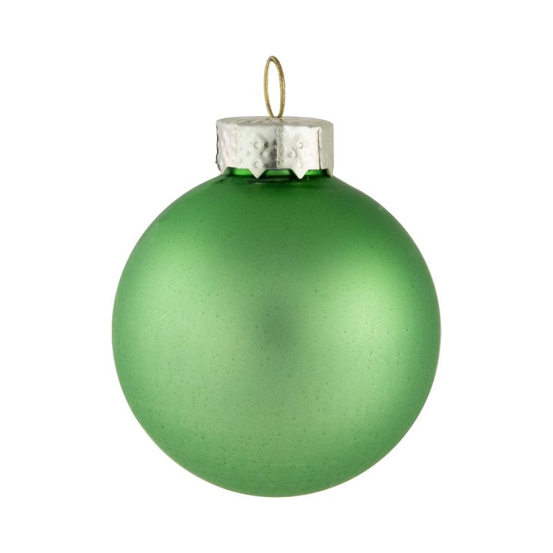 Northlight 10pc Shiny and Matte Glass Ball Christmas Ornament Set 1.75" - Grass Green, 5 of 6