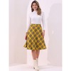 INSPIRE CHIC Women's Tartan Plaid High Waist Belted Vintage A-Line Midi Skirt - 3 of 4