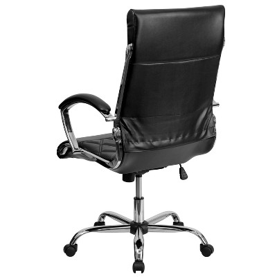 Ergonomic High-Back Executive LeatherSoft Swivel Chair with Chrome Accents