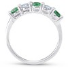 Pompeii3 3/4ct Emerald & Diamond 5-Stone Wedding Ring 14K White Gold - 2 of 4