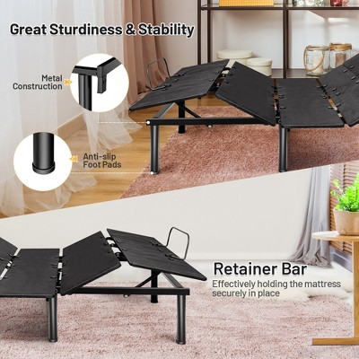 Queen Adjustable Black Metal Frame Bed Base with Remote Control