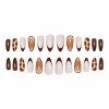 LOVELAY CREATIONS Short Almond Press-On Nails with Brown French Tip Designs - 2 of 4