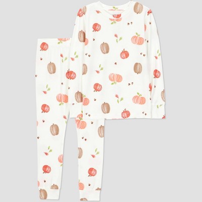 Carter's Just One You® Toddler 2pc Short Sleeve Comfy Soft Pumpkins Pajama Set - Cream