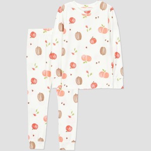 Carter's Just One You® Toddler 2pc Short Sleeve Comfy Soft Pumpkins Pajama Set - Cream - 1 of 4