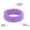 Unique Bargains Stretchy Cotton Blend Sweat Absorbing Sport Headband Wristband Light Purple 3 pcs - 3 of 4