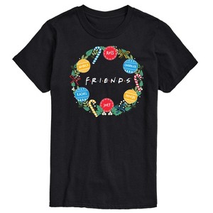 Men's Friends Wreath Short Sleeve Graphic T-Shirt - Black - 2 X-Large - 1 of 4