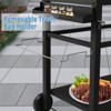 ROVSUN Gourmet Rolling Grill Cart with Trash Bag Holder, Hooks, Side Handle, Outdoor/Indoor Dining Prep Table Cart for Camping, Party, BBQ, Black - 3 of 4