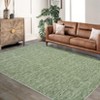 Contemporary Neutral Area Rugs Washable Solid Rug Low Pile Non Slip Foldable Floor Carpet for Living Room - 2 of 4
