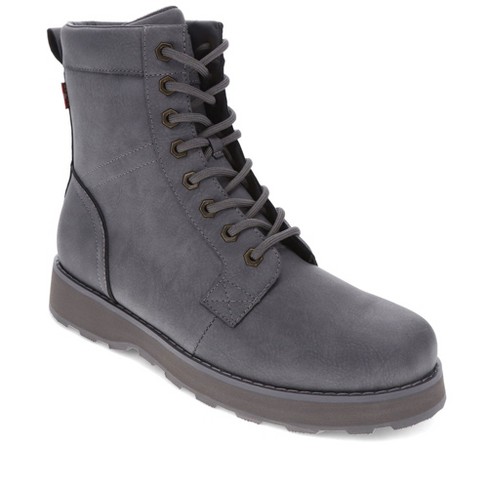 Levi s Mens Greyson Ul Vegan Leather Lace Up Rugged Casual Boot Grey Mono Size 13 Target