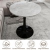Sapphtopaz Modern Round Dining Table with Black Tapered Pedestal Base Coffee Table with Faux Marble Finish Kitchen Table for Living Room, Gray - 4 of 4