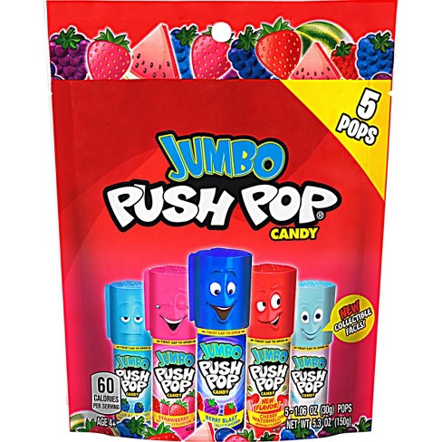 Jumbo Push Pop, Assorted Flavor Spring Lollipop, 1.06oz