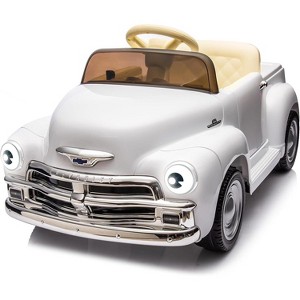 Licensed Chevrolet 12V Ride On Car for Kids 3-5, 2 Speeds, Front &Ear Headlights, Seat Cushion, Music, Parent Remote - 1 of 4