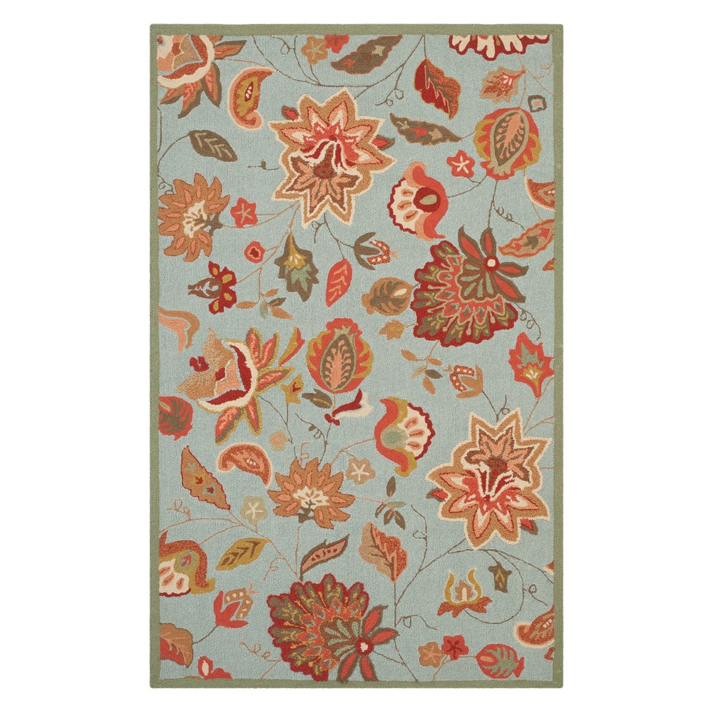 8'x10' Floral Area Rug Ivory/Blue - Safavieh