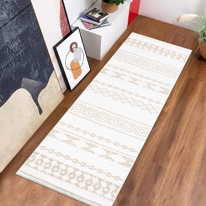 Moroccan Area Rug Washable Rug Soft Non Slip Low Pile Printed Geometric Trellis Rugs for Bedroom Living Room - 1 of 4