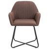 vidaXL Dining Chairs 2 pcs Brown Fabric - 3 of 4