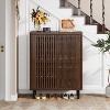 ORRD 6-Tier Shoe Cabinet with Louvered Doors, Dark Walnut Modern Entryway Storage Organizer, Adjustable Shelves & Metal Legs - 4 of 4