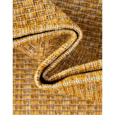 Corn Harvest Yellow Flat Woven Outdoor Synthetic Rug 4' x 6'