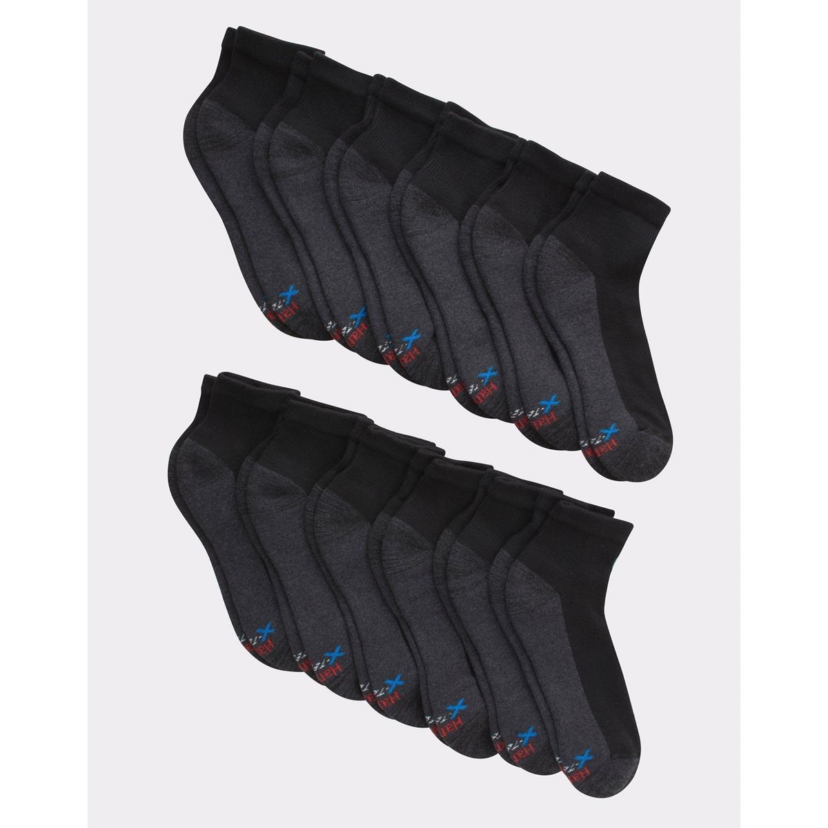 Hanes Men's X-Temp Cushioned Ankle Socks, 12-Pairs
