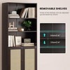 Infurnic Decorative Bookshelf, Tall Modern Wood Bookshelf with Five Shelves, for Living Room or Library Bookcase, Black, 14.6"*29.9"*70.9" - 3 of 4