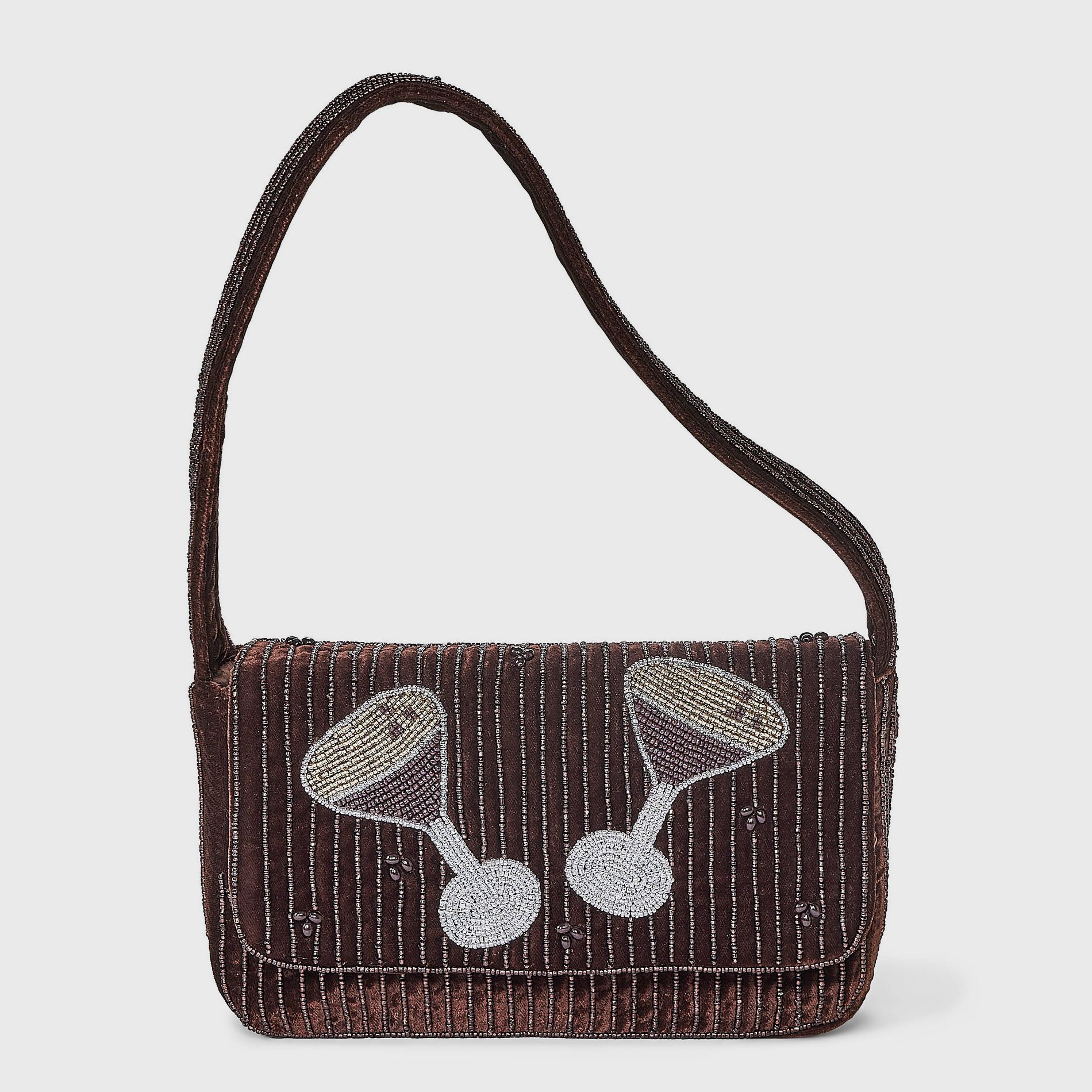 Embellished Espresso Martini Flap Shoulder Bag - A New Day™ Brown