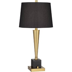 Possini Euro Design Wayne 29 1/4" Tall Modern Glam Luxury End Table Lamp USB Port Brass Finish Metal Black Marble Single Living Room Charging Bedroom - 1 of 4