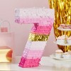 Blue Panda Small Pink and Gold Foil Number 7 Pinata for Kids 7th Birthday Party Decorations, 11.7x10 In - 2 of 4