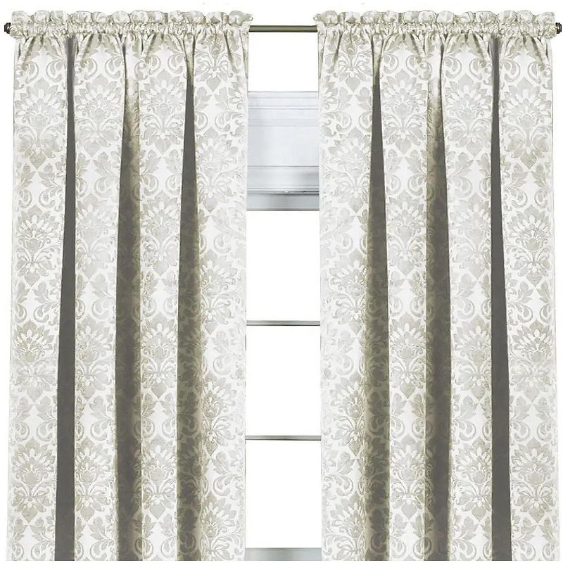Kate Aurora Royal Living 2 Piece Rod Pocket Damask Design 95% Blackout Curtain Panels, 2 of 4
