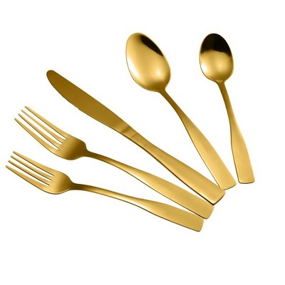 J&V TEXTILES 40-Piece Stainless Steel Flatware Silverware Set for 8