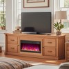 Tangkula 23" Electric Fireplace Insert Recessed 1500W Fireplace Heater w/ Remote Control - 3 of 4