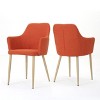 GDFStudio Navagio Mid Century Modern Fabric Upholstered Dining Chairs (Set of 2) - 2 of 4