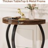 SEVOBAL End Tables Two Tier Half Round Table with Rustic Wood and Sleek Metal Frame for Living Room Bedroom, Brown Black, 17.32"*28.74"*6.69" - 3 of 4
