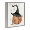 Stupell Industries Pumpkin & Witch Hat Black Framed Giclee Art - 3 of 4