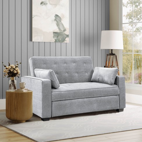 Andrea Convertible Futon Sleeper Sofa Light Gray - Serta - image 1 of 4