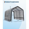 10x15FT Carport with 2 Roll-Up Doors & Vents, 240G Heavy-Duty Waterproof PE Tarp, UV-Resistant Storage Sheds for Motorcycle, Firewood & Tools - 2 of 4