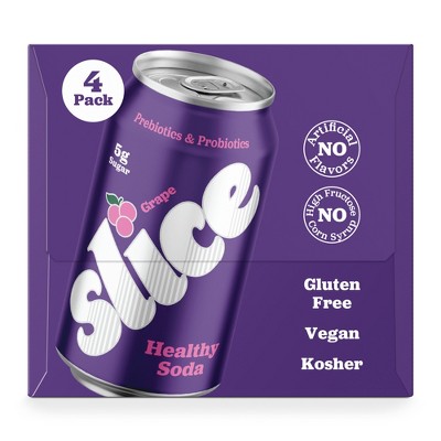 Slice Grape Healthy Soda - 12 fl oz Cans/4pk